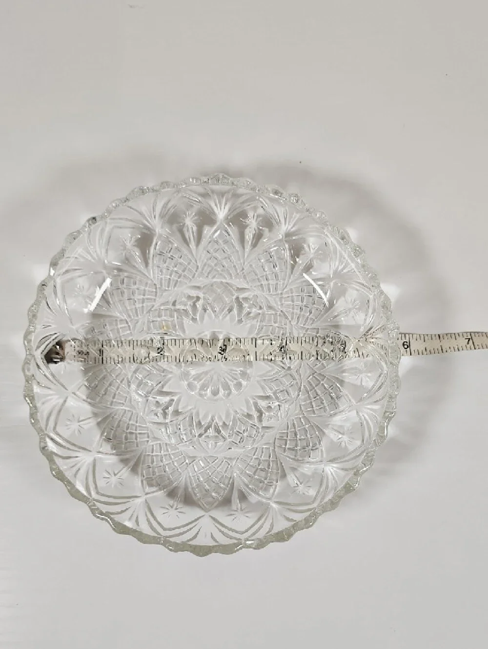 Clear Pressed Glass Decorative Serving Plate